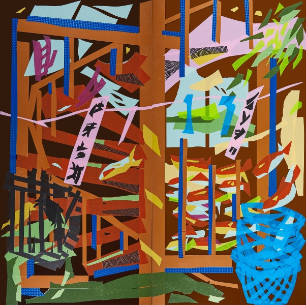 吳芊頤個展「如詩的光景 」作品：《遺落之地 I》，複合媒材 (壓克力板、和紙PE)，120x120 cm，2019